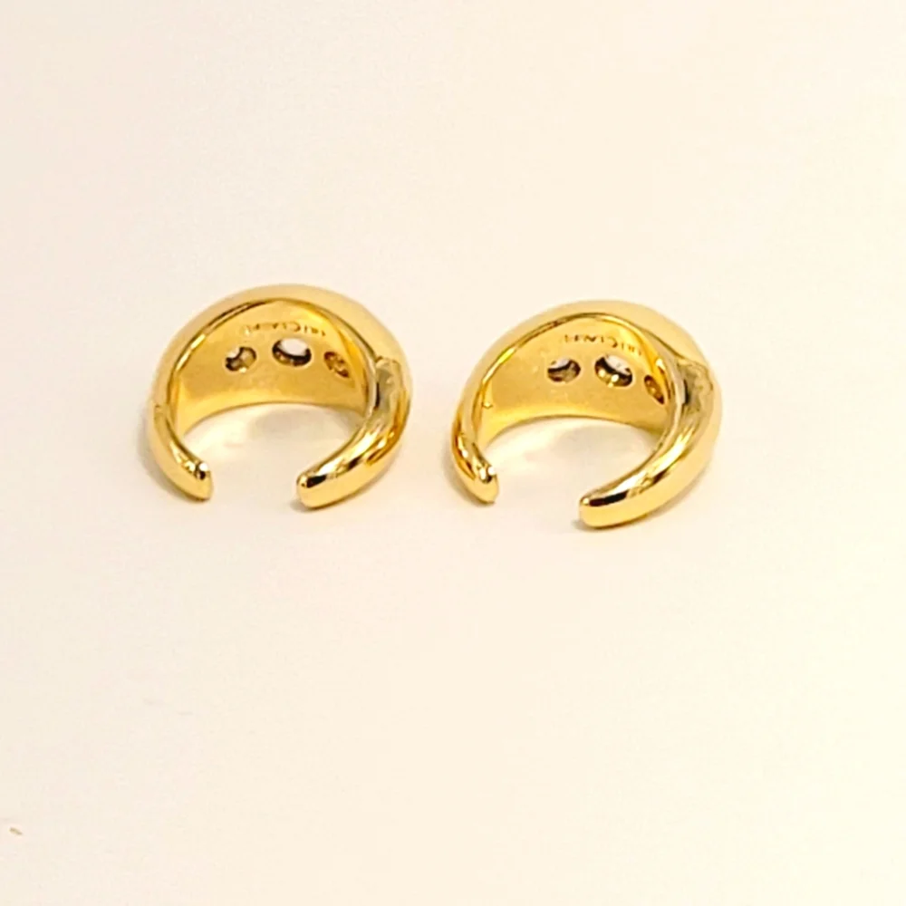 Lili Claspe ADIRA EAR CUFFS Haggies 14k Gold Plated with CZ diamonds New - Picture 4 of 4